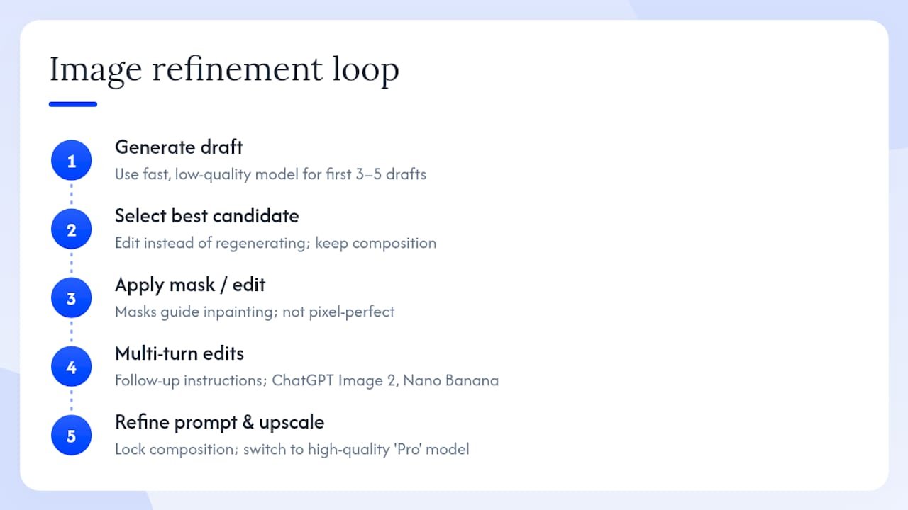 How to refine images with edits, masks, and multi-turn workflows — overview diagram