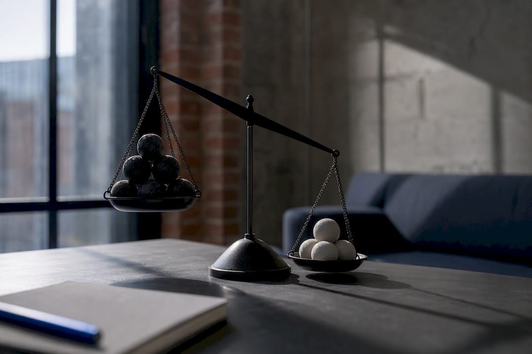 Uneven balance scale illustrating data bias