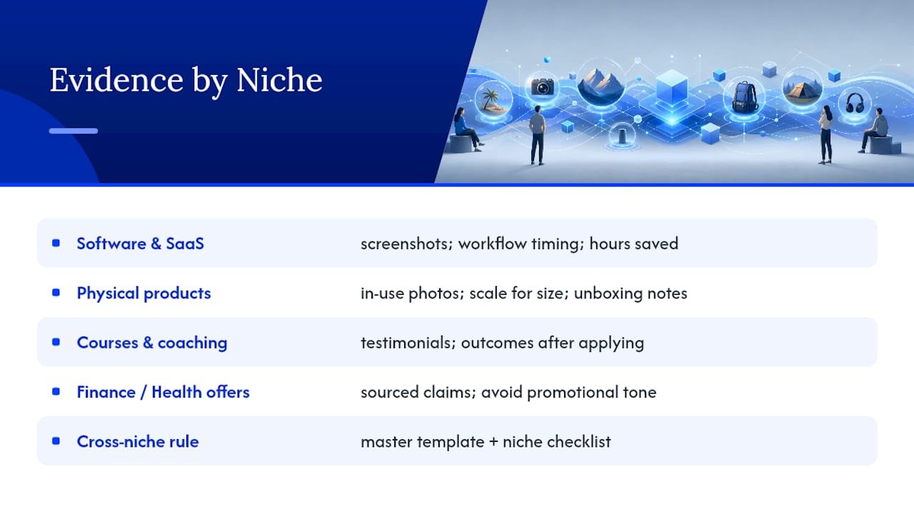 Adapting the Review Template Across Different Affiliate Niches — overview diagram