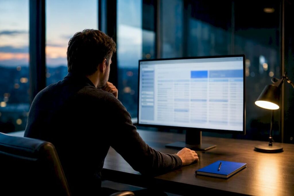 Marketer reviewing automated affiliate reporting workflow