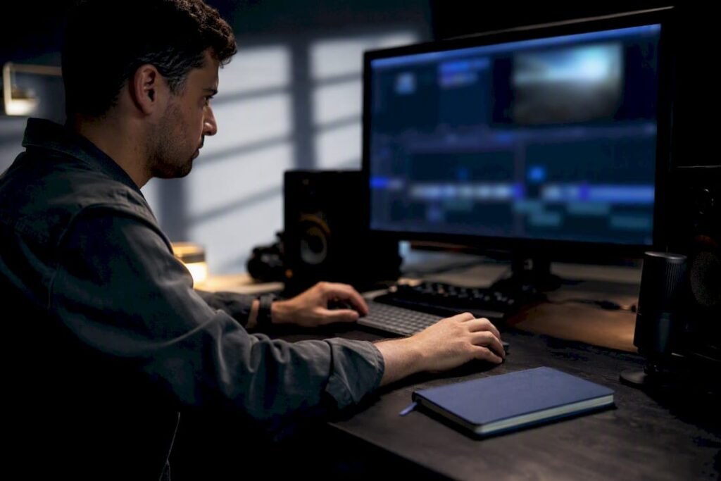 Creator correcting a video transcript timeline