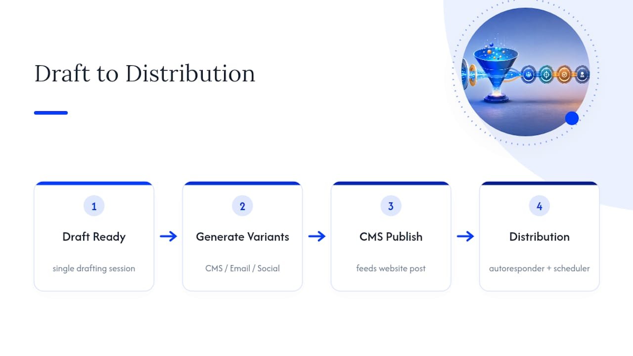 AI-assisted content distribution workflow