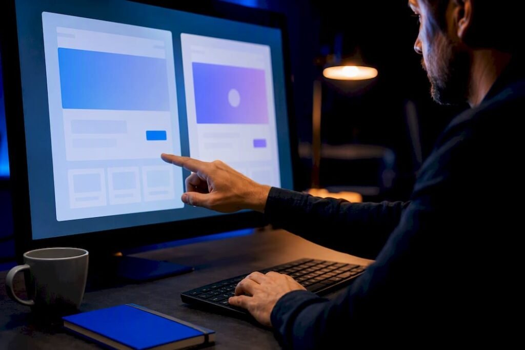 Analyst comparing landing page variants