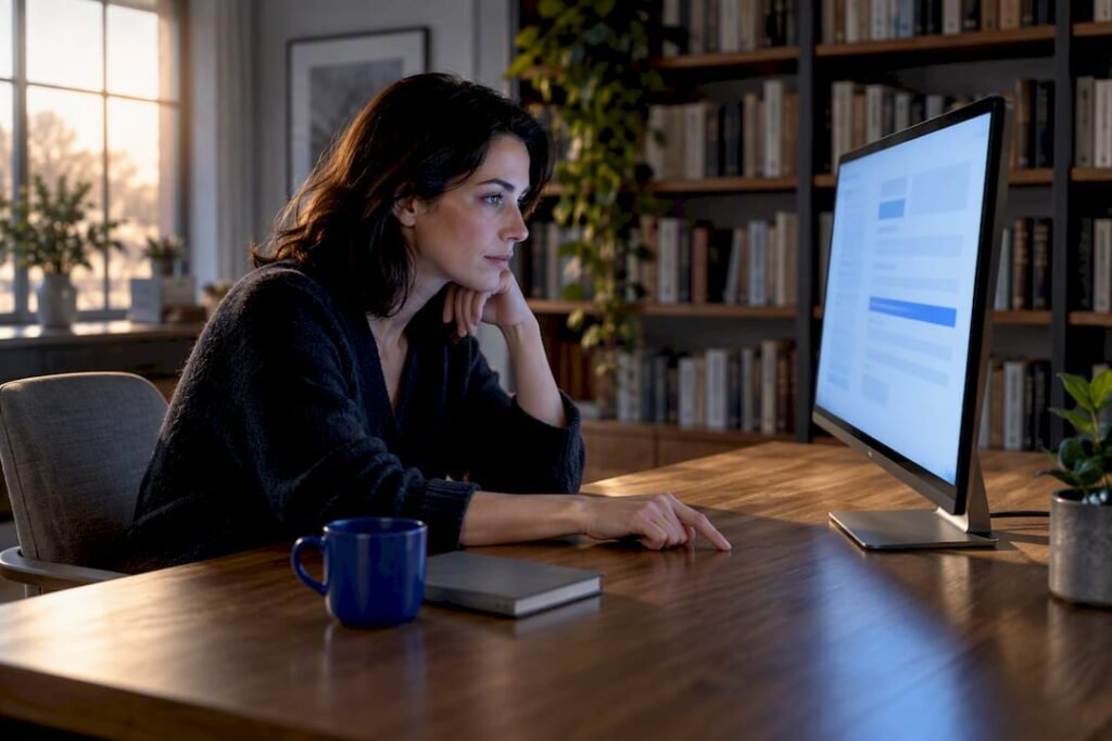 Analyst reviewing affiliate link placement