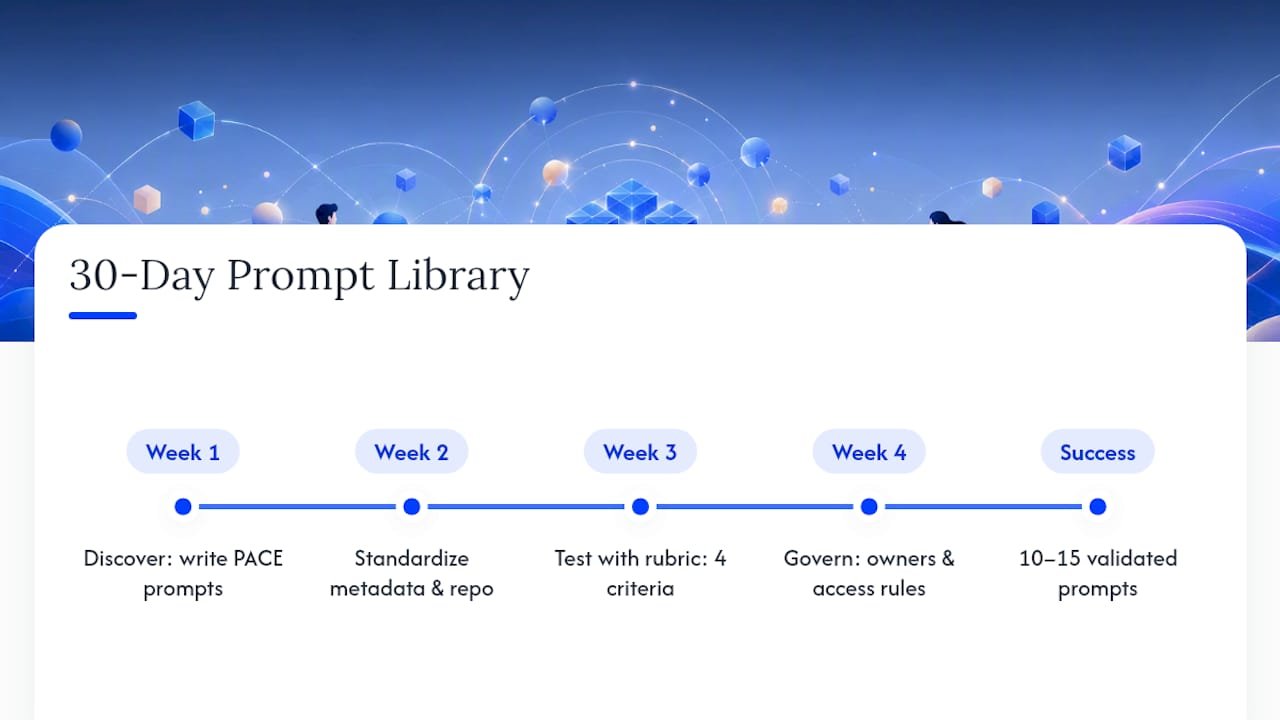 Thirty-day prompt library building timeline