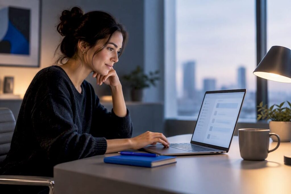Marketer reviewing AI email sequence