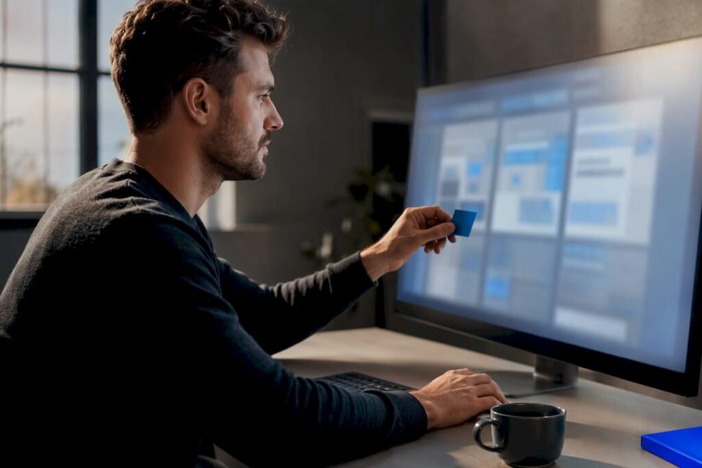 Marketer reviewing newsletter campaign variations