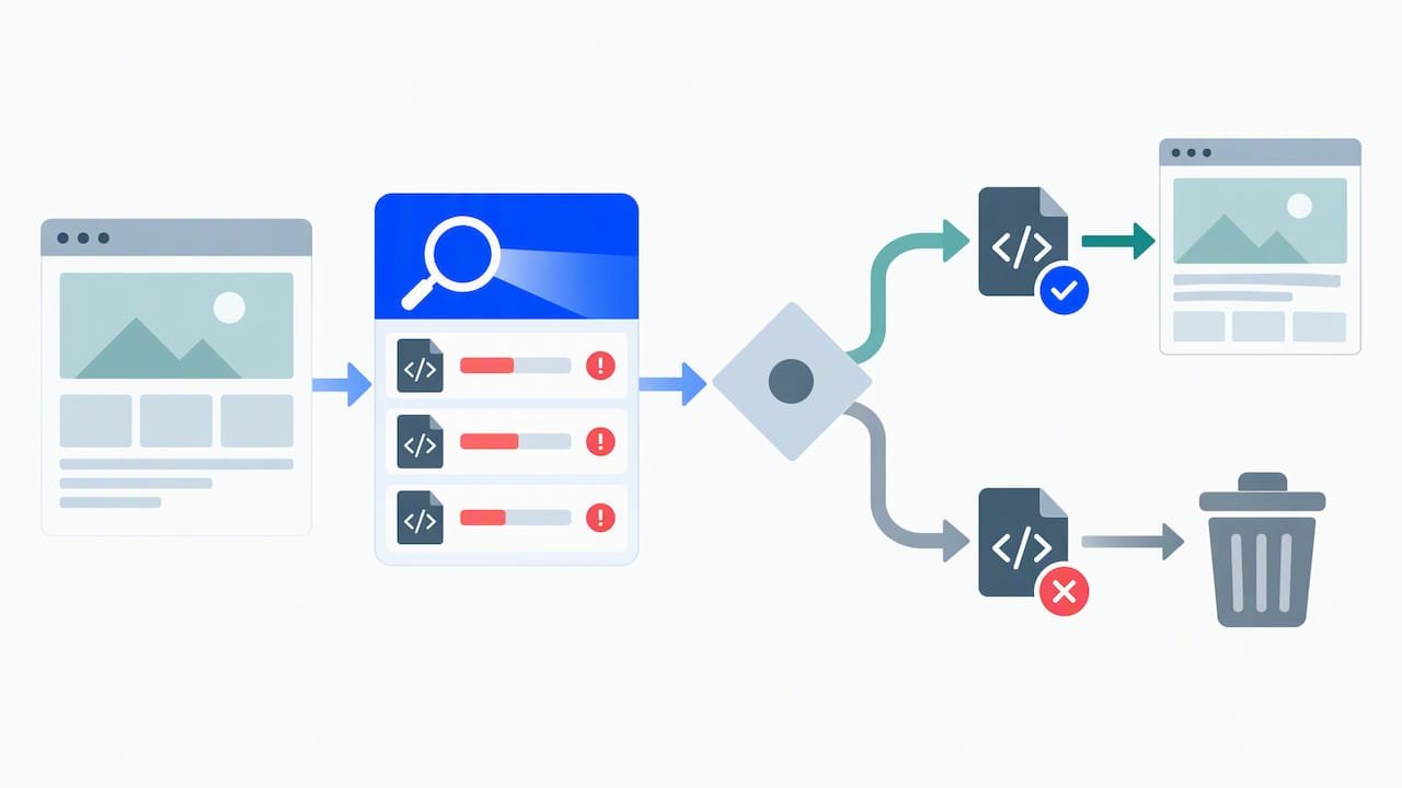 Human triage of slow scripts after automated scanning