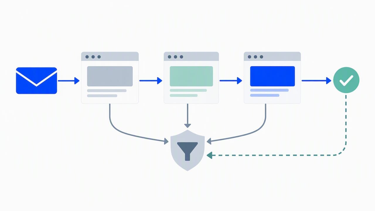 Affiliate link passing through redirect hops