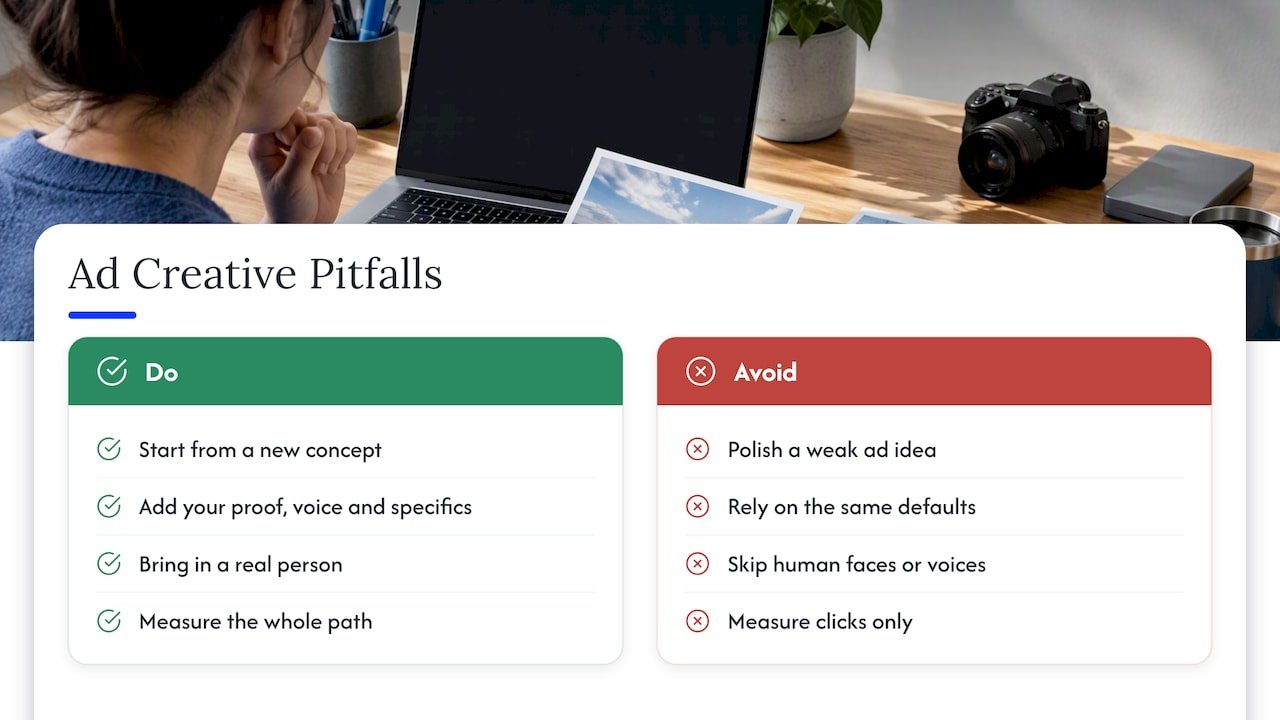 Mistakes that quietly waste ad budget — overview diagram